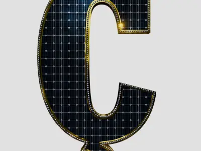 Solar Panel Letter - C 3D model