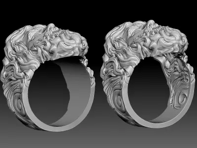 Zeus Ring Sculpture jewelry gold necklace SIlver 3D print model