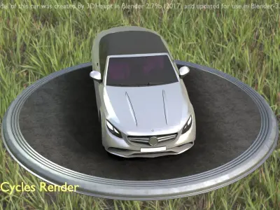 City Car 74 Upper Class Type-A  Silver Low-poly 3D model