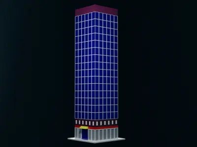 Free 3D Building Low Poly Game Ready Free low-poly 3D model