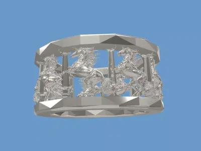 Horses ring 3D model