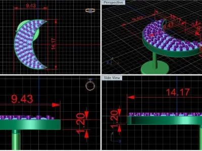 Crescent earrings classic  3D print model