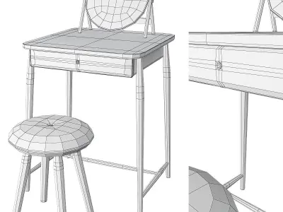 Toilet table 3d model Low-poly 3D model purchase