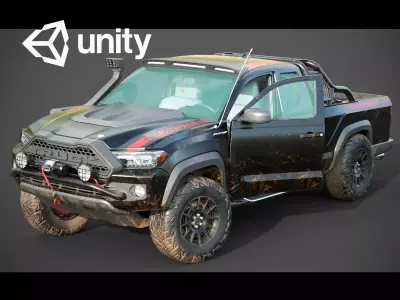 Generic Pickup Vehicle Pack for Unity Low-poly 3D model