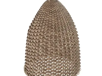 Rattan Bell Pendant Light 3D model