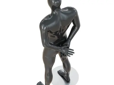 Black mannequin with gold mask 166 3D model