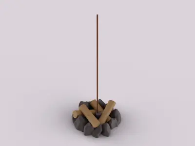 Decorative Campfire Incense Stick Holder 3D print model