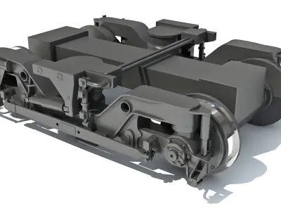 Train Wheels Bogie 3D model