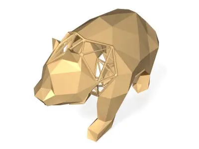 Polygonal Panda Parametric Low-poly 3D model