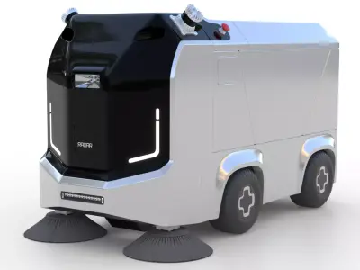 Robot street cleaner 3D model