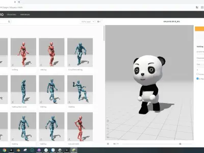 Character011 Animated Panda 3D Low-poly 3D model