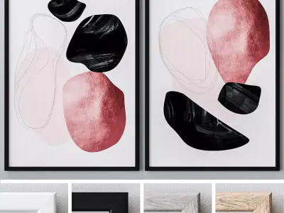 Set of large wall paintings  518 3D model
