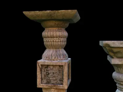 temple old pillar 3D model