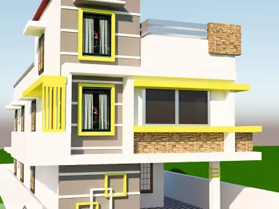 Residential House Elevation Free 3D model