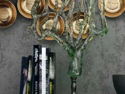 Decorative set Golden panel 3D model