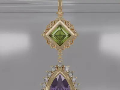 Golden Aurelis earrings 3D model jewelry 3D model