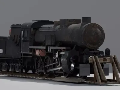 Steam Train Model Loosly Based on the kriegslokomotive br 52 3D model