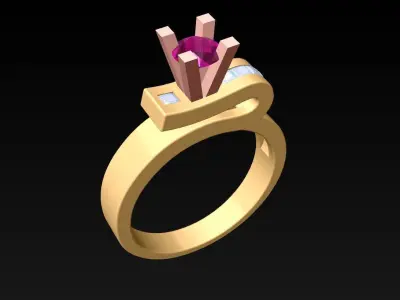 Diamond Ring - Womens Rings - N717959 3D print model