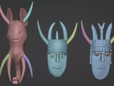 African Masks Collection  3D print model