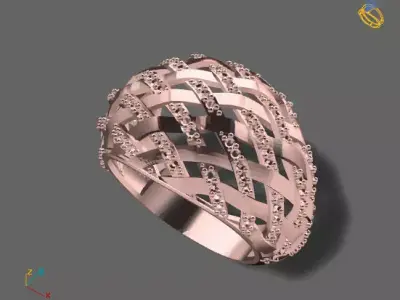 Women Stone Rings Diamond 3D print model