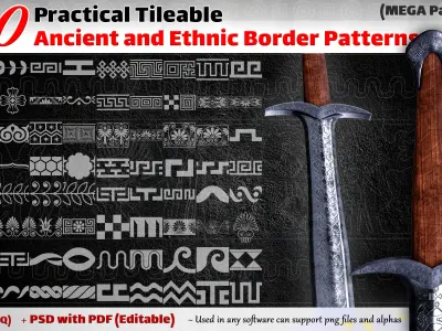 500 Practical Tileable Ancient and Ethnic Border Patterns -Vol 4 Texture