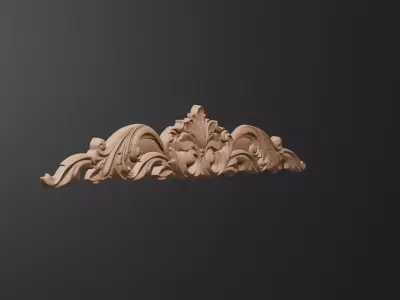 Flower Decor for Wood carving 3D print model shop