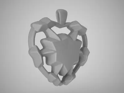Leaf Heart Necklace 3D print model