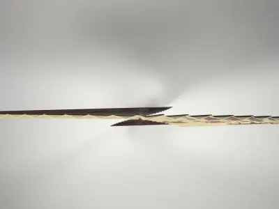 Japanese Hand Folding Fan Low-poly 3D model