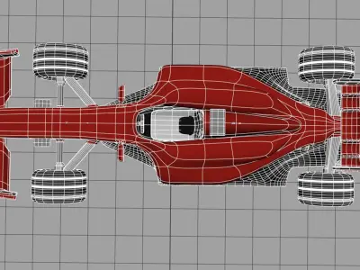 Red Formula 1 3D model  3D model