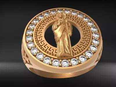 Saint Jude Signet Ring anillo san judas  3D print model
