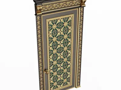 Carved Door Classic 01202 Black Low-poly 3D model