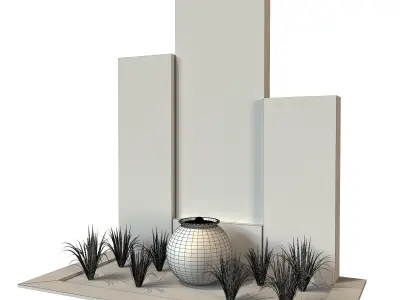 Entrance Wall With Fountain 3D model