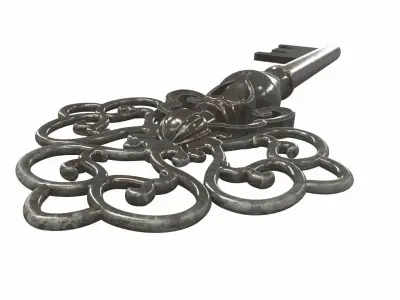 Skeleton ornamental key 7 3D model