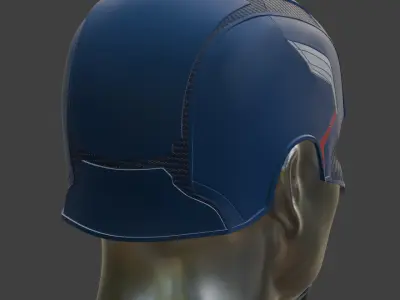 Captain america us agent helmet 3D model