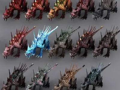3DRT-Dragonhounds monsters Low-poly 3D model