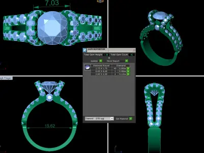Pav Set Woman Wedding Ring 193 3D print model