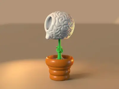 Spooky Halloween Skull Plant 3D print model