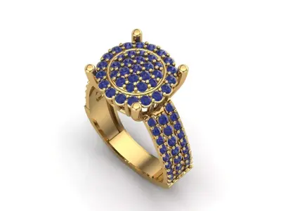 Womens Rings With Stone Ring Ready STL 3DM Models Rings women 3D print model 10