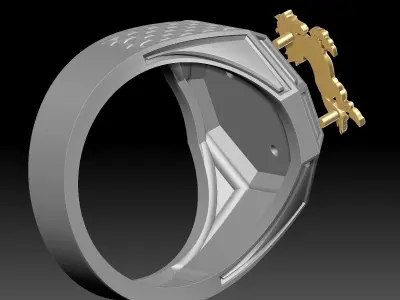 Horse Man Ring silver gold printable jewelry 3D print model