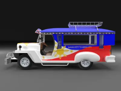 Philippine Jeepney Low-poly 3D model