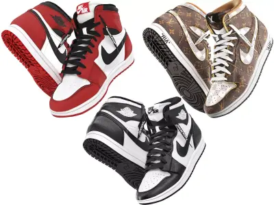 nike air jordan 1 retro shoes collection 3D model