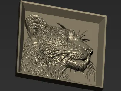Leopard Head A5 3D print model