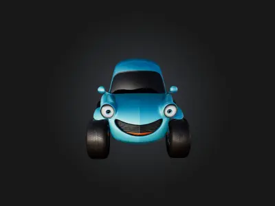 Cartoon car 3D model by your3dworld from CGTrader