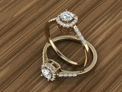 Diamond Jewelry Ring 3D print model