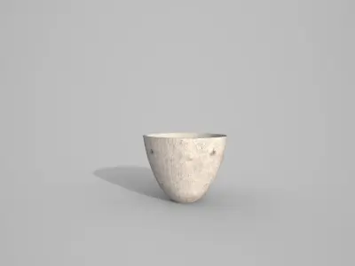 Tall White Wood Bowl Free low-poly 3D model