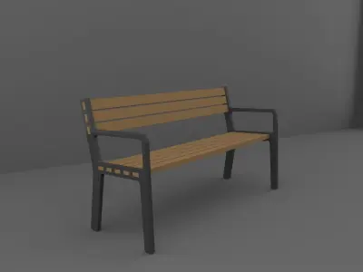 Bench Free low-poly 3D model get