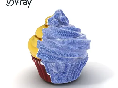 Delicious Red Velvet Cupcake model pack Low-poly 3D model
