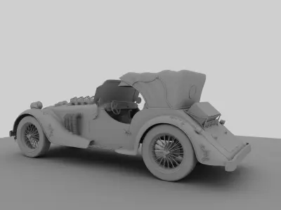 Steampunk Stylized Ultra Vintage Fantasy Car  High Poly 3D Model 3D model
