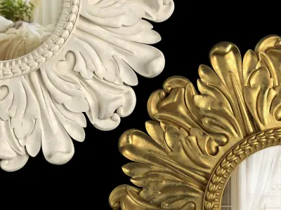 Mirror Lila Floral Gold 3D model