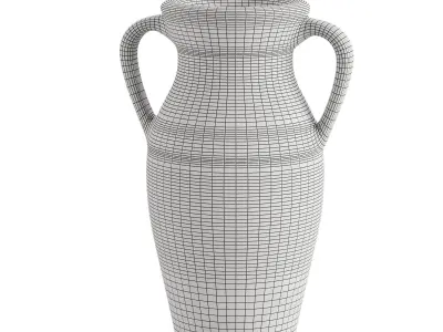 Natural Rimmed white Vase 3D model